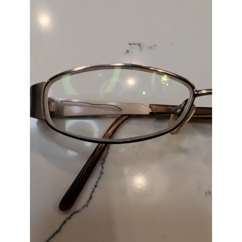 Jill Stuart Women’s Eyeglasses Frame Gold Metal Oval Braided Wire Temple Rx-Able